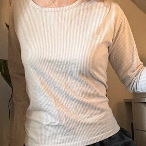 white zara top folded neckline